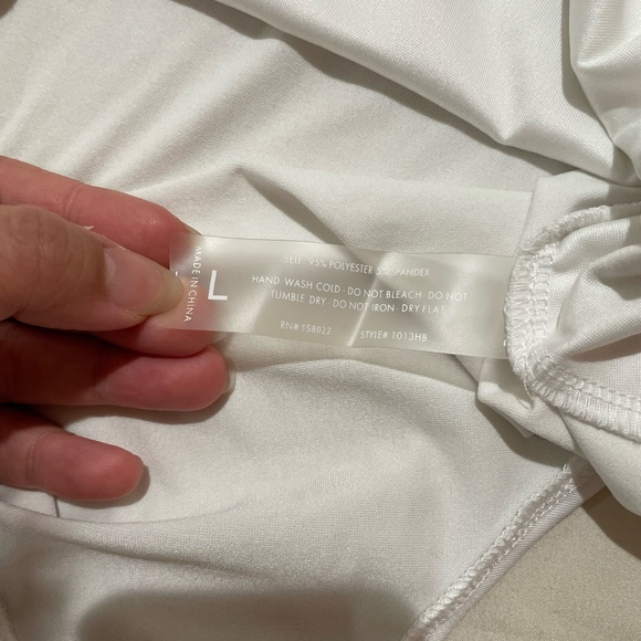 White square neck bodysuit - Picture 3 of 3